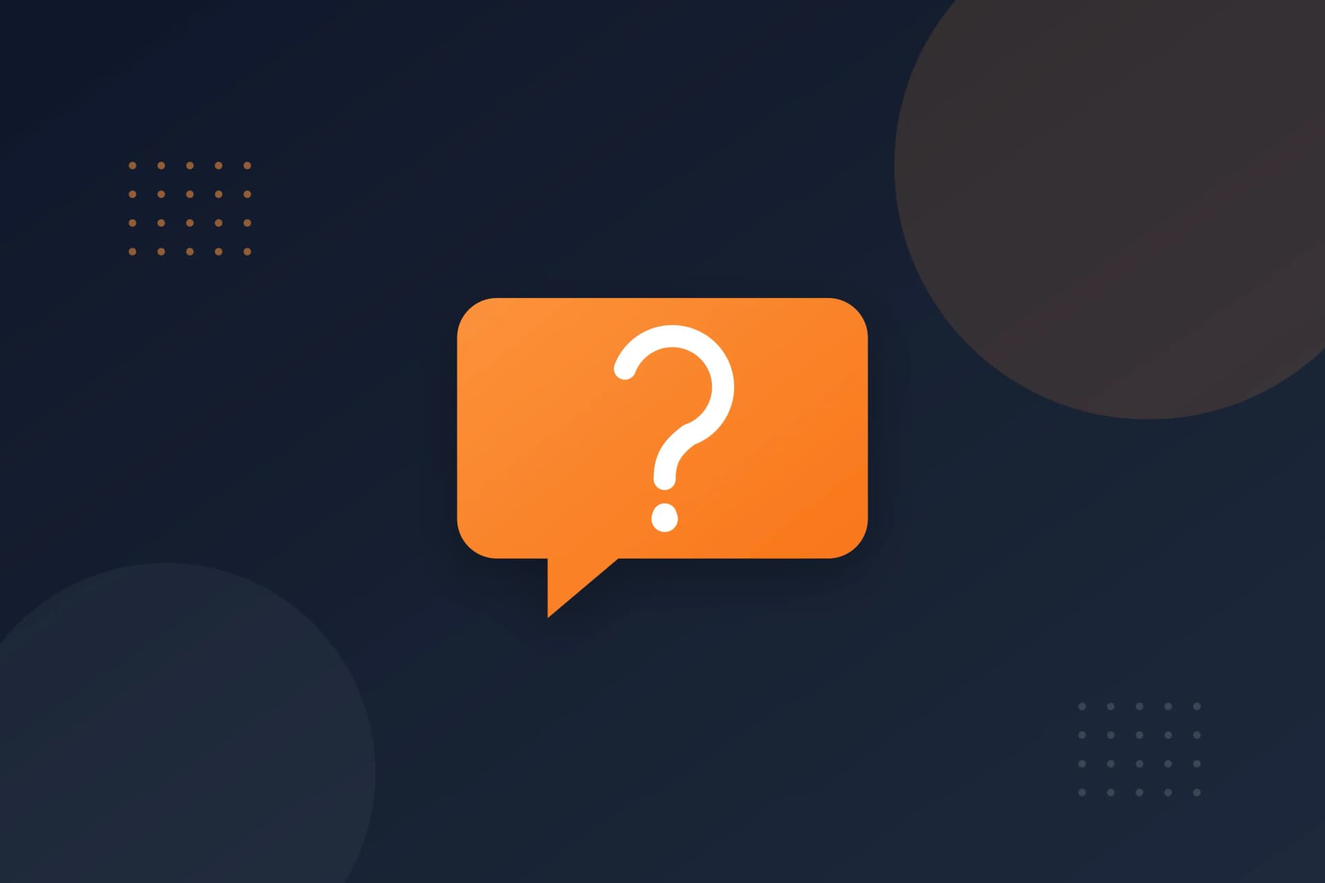 Illustration of a question mark in a speech bubble, representing frequently asked questions